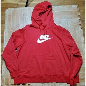 Nike Red Hoodie Print Swoosh Logo Womens Size 2X